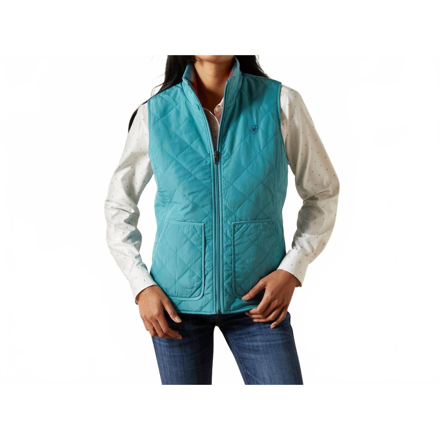 New Ariat Women's Dilon Reversible Insulated Vest In Teal